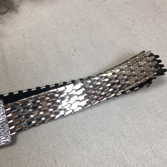 Vintage stretch silver fish scale belt main image 5